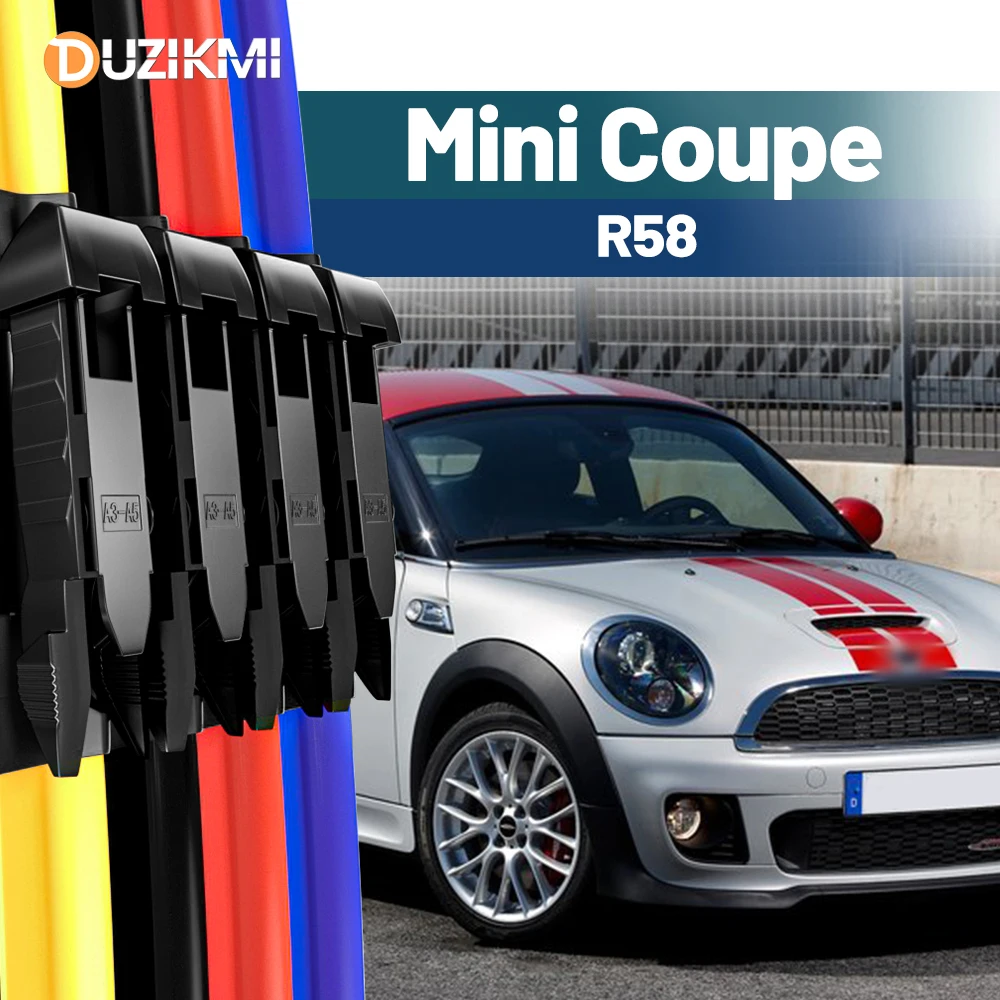 Für Mini Coupe R58 2010-2015 2011 2012 2013 2014 2 Stück Frontscheibe Scheibenwischerblätter Rot Blau