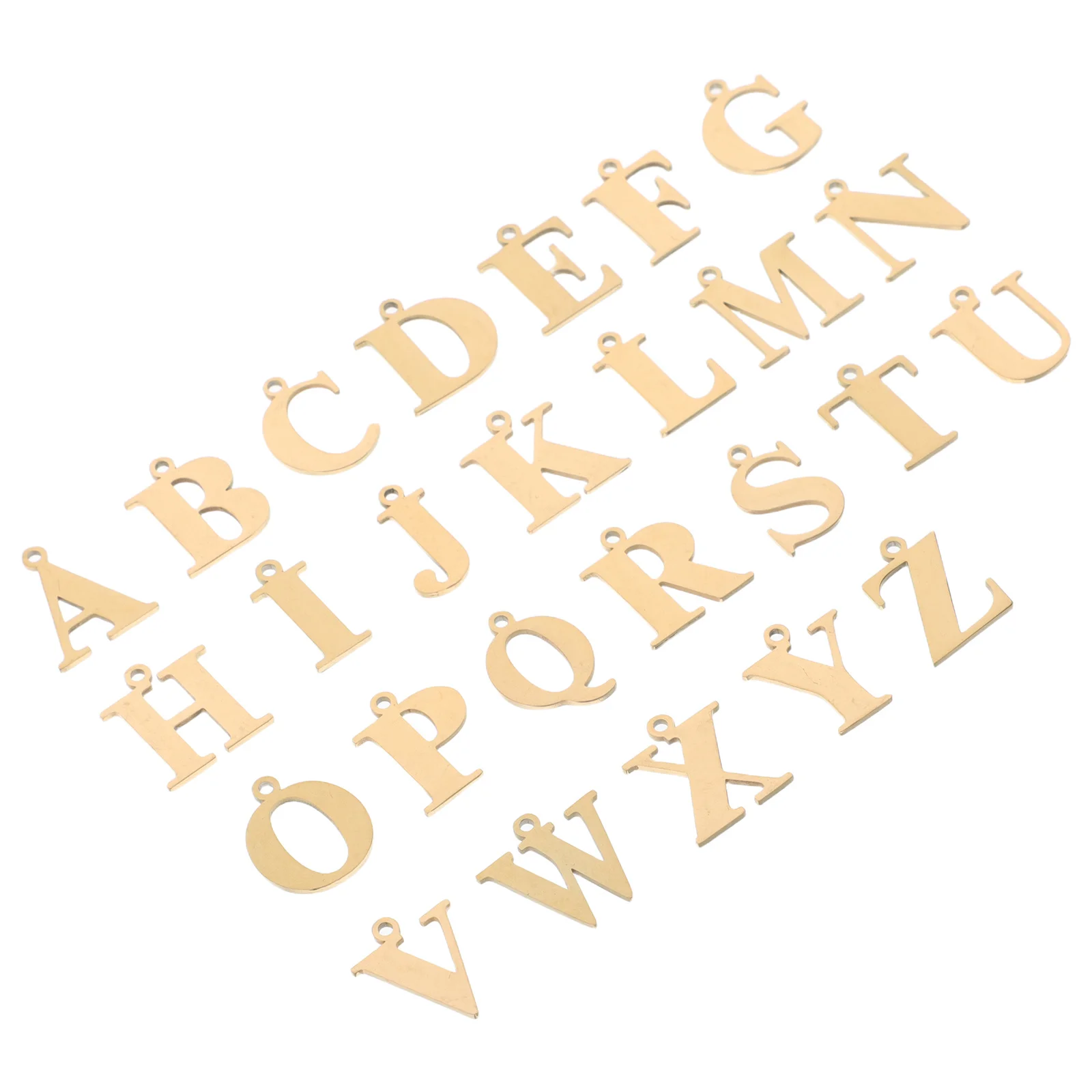 26Pcs Stainless Steel Alphabet Letter Charms DIY Jewelry Pendants for Necklaces Bracelets Keychains Words Dangle Charms Pendant