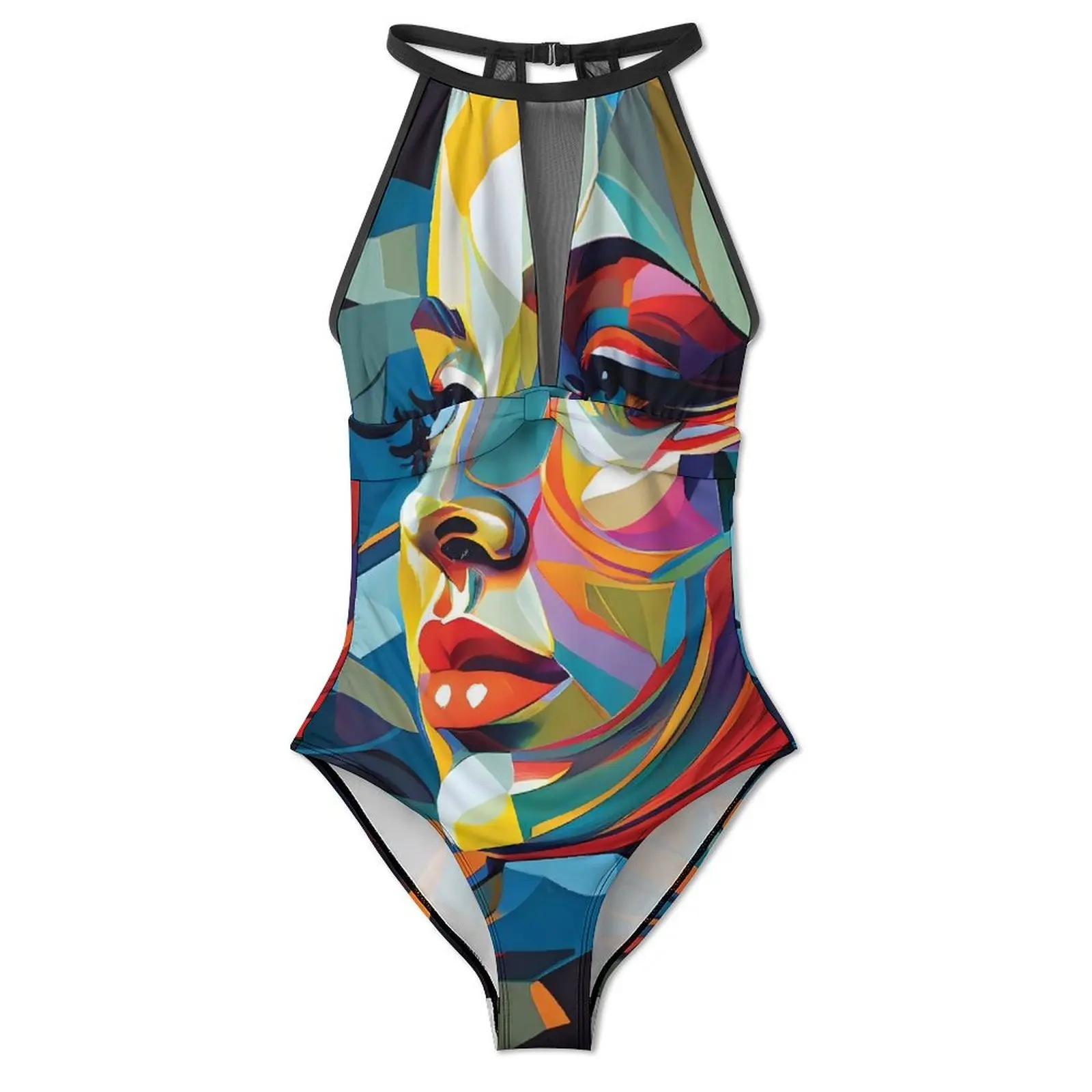 Character Women Swimsuit Beautiful Abstract Woman One-Piece Swimwear Push Up Fashion Bathing Suit Sexy Holiday Rave Beach Wear