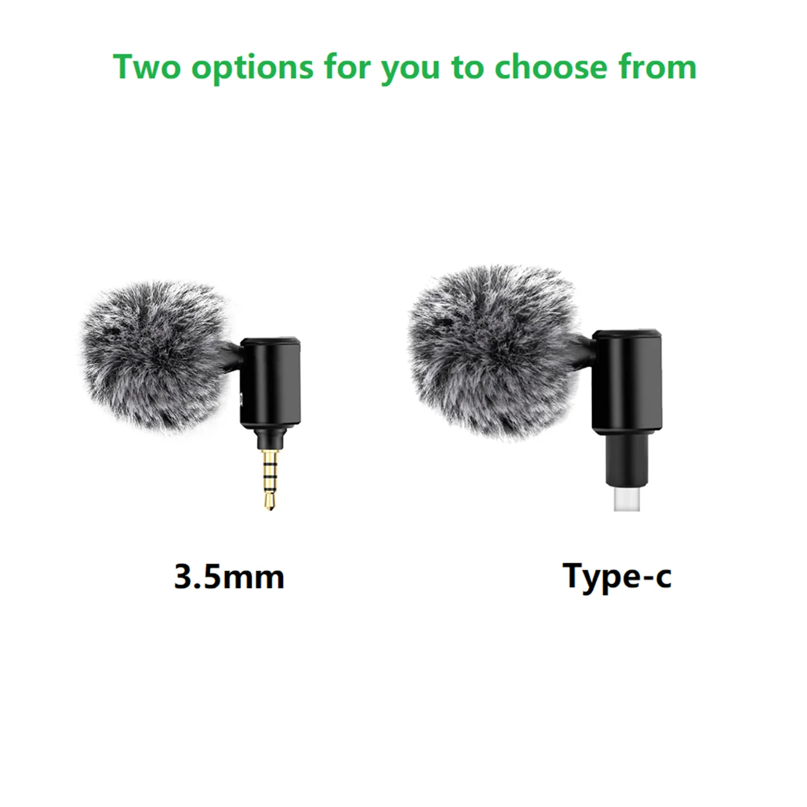 Mikrofon Mini ponsel pintar, colokan 3.5mm/tipe C, mikrofon Studio foto ponsel, MIK Cardioid Pickup, sudut 90 ° dapat disesuaikan
