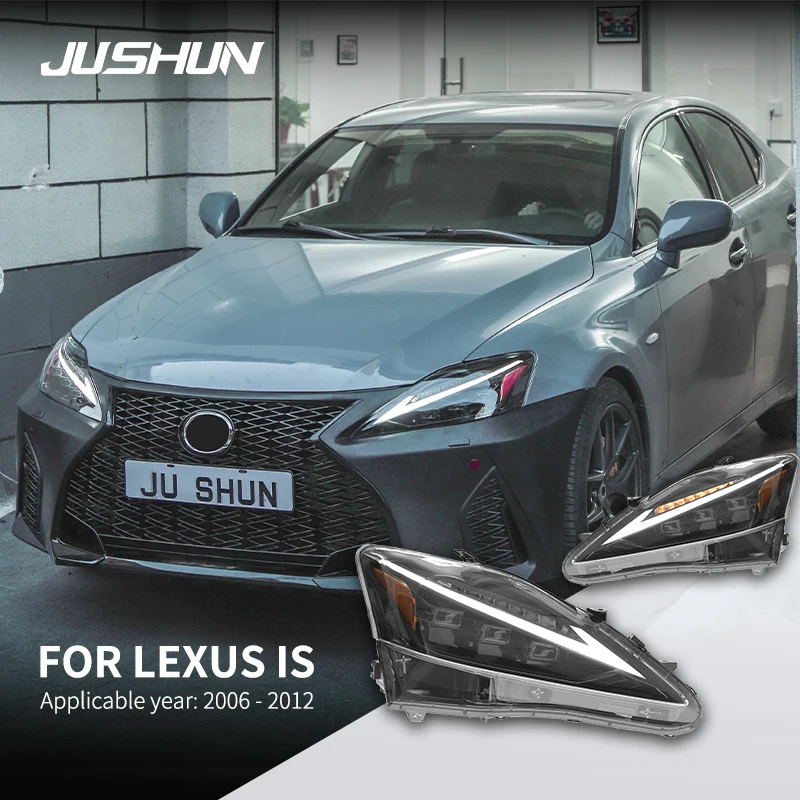 Car LED Head Lamp For Lexus IS250 IS350 Headlight 2006-2012 LED Flowing Water Flicker Plug and Play Head Lamp DRL Headlights