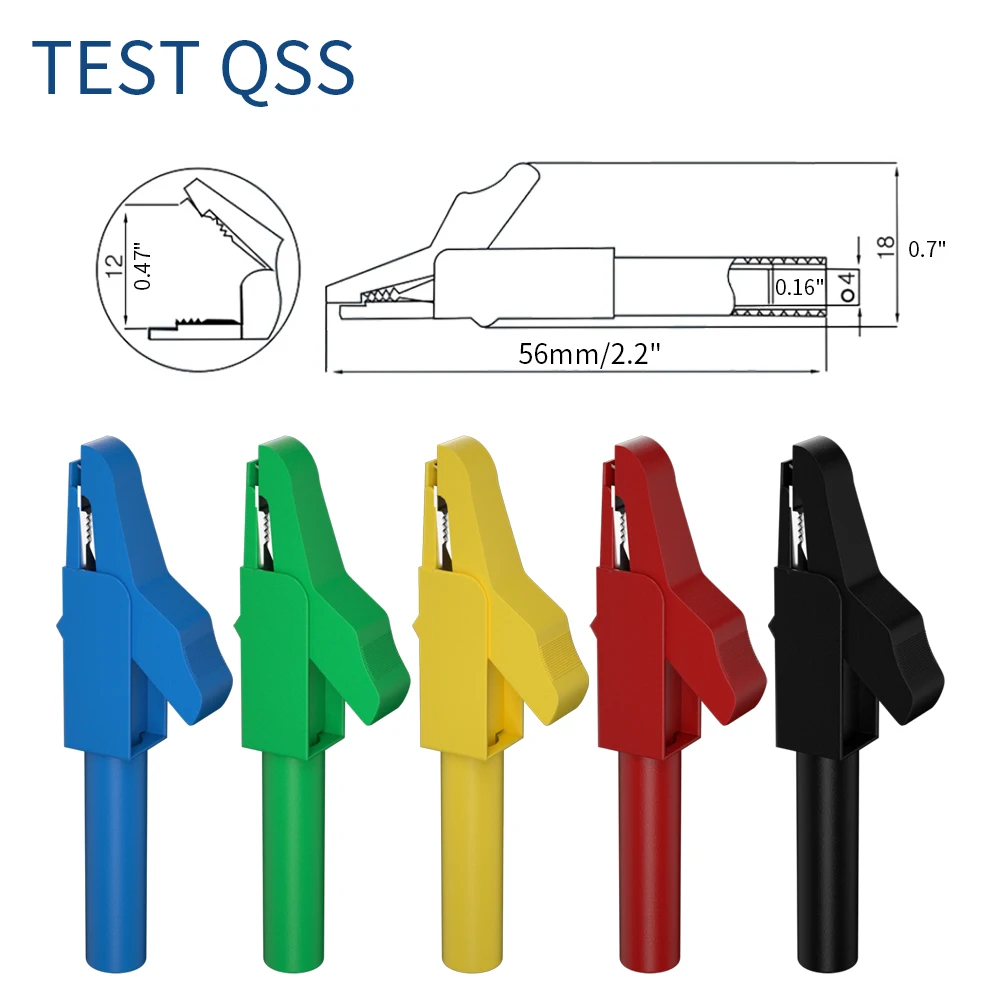 QSS Multimeter Test lead Kit Alligator Clips to 4MM Banana Plug with Alligator Clips Test Probe Accessories Q.T8006