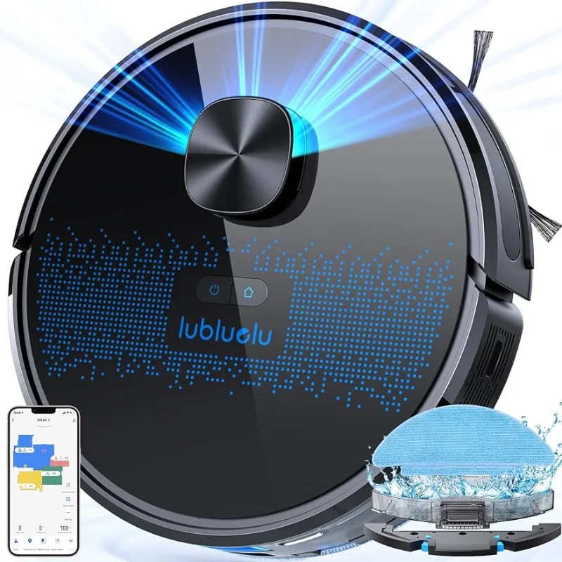 

Robot Vacuum and Mop Combo 3000Pa, LiDAR Navigation, 2-in-1 Laser Robotic Cleaner, 5 Editable Mapping, 10 No-go Zones, WiFi