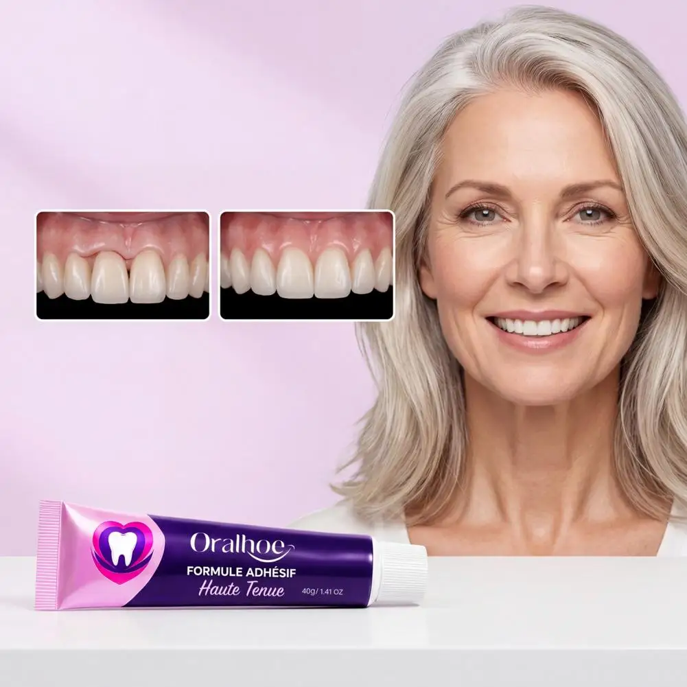 40g Denture Adhesive Cream Strong Hold Mint Flavor Denture Adhesive for Sensitive Gums All Day Secure Hold Denture Fixing Cream