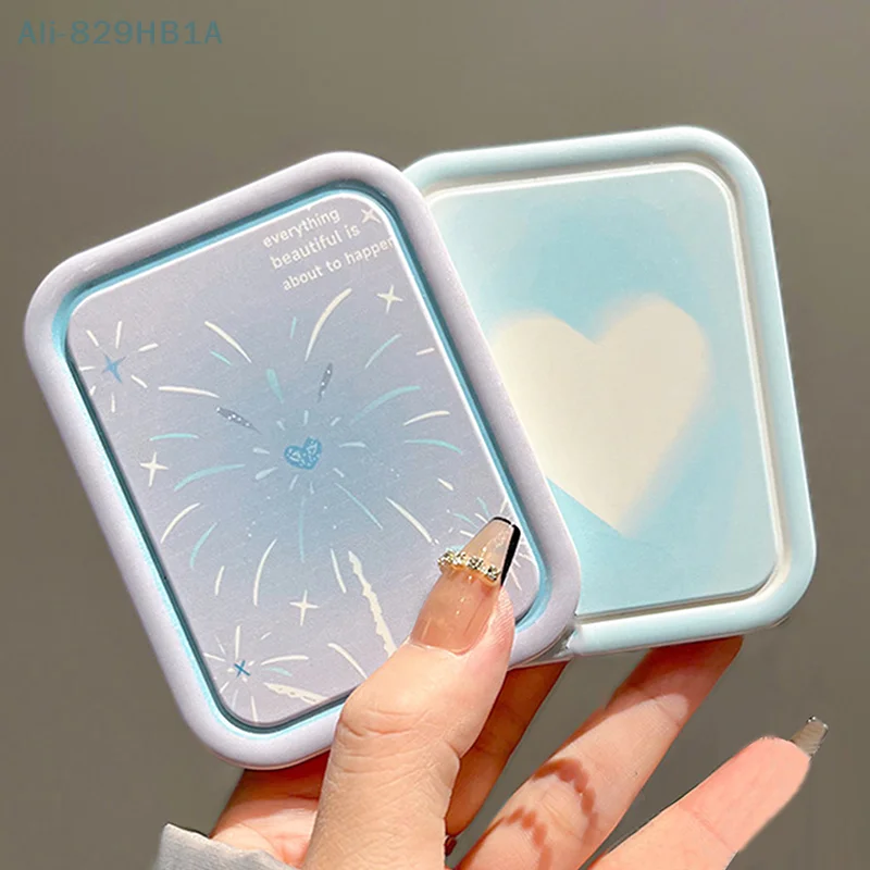 Miroir de maquillage pliant portable pour femmes, miroir de poche, rectangle, cosmétique, outils de vanité, mode