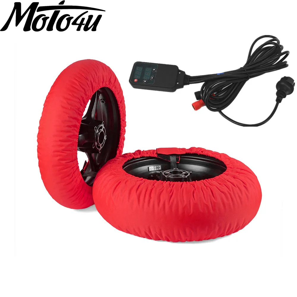 

12inch With Digital Tire Warmer Set Scooter Racing Motorcycle Tyre Heater Cover Front and Rear Electric Blanket