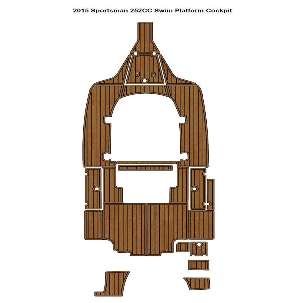 2015 Sportsman 252CC Swim Platform Cockpit Boat EVA Teak Deck Faux Foam Floor Mat Pad SeaDek MarineMat Style Self Adhesive