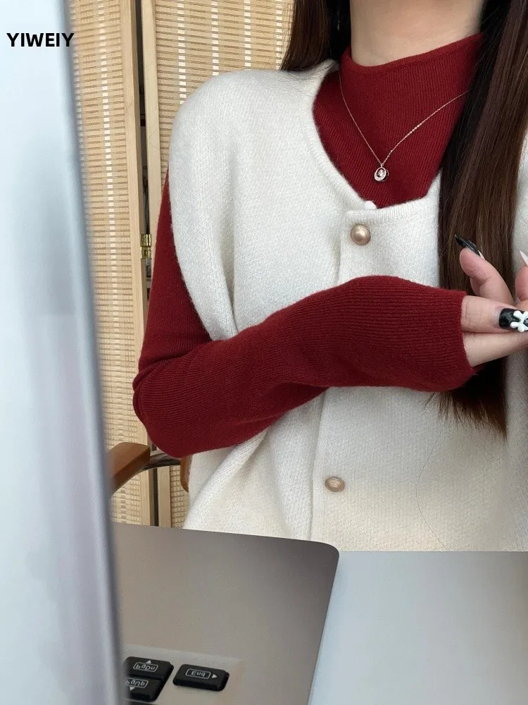 Suéter de Punto de Cuello Alto Mo Suave para Mujer, Otoño Invierno, Estilo Casual, Sensación de Alta Gama, Capa Base de P...