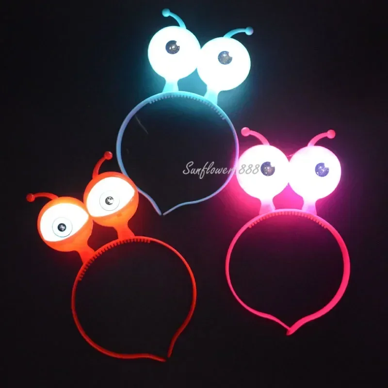 20pcs Party Bar Big Eyed Alien Dress Up Props Headband Cosplay Birthday Wedding Glow Party Christmas Halloween