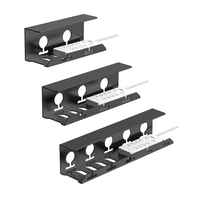 

H7EA Efficient Socket No Drilling Wires Rack Power Strips Holder Tray Metal Cable Storage Shelf Organization Stand