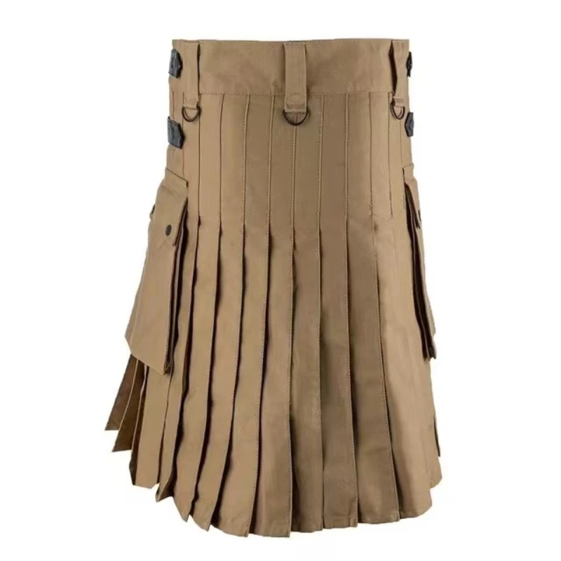 Autumn men's skirt Punk Gothic Scottish retro Kendo autumn casual street clothes medieval dress  kilt  18th century dress