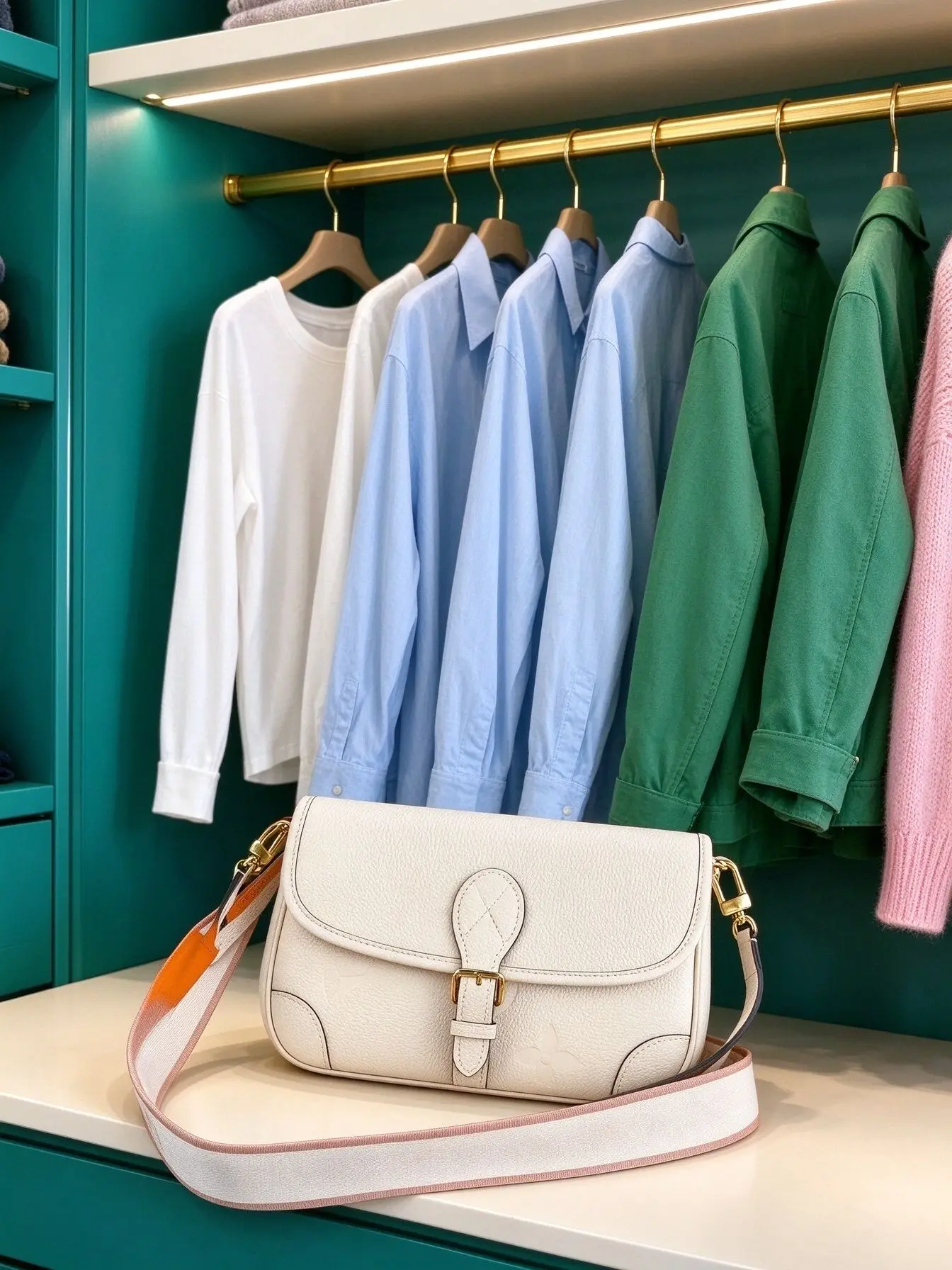 Vintage Ladies Solid Color Saddle Shoulder Bag, Grained Faux Leather Flap Design, Removable Wide Strap Fashion Crossbody Handbag