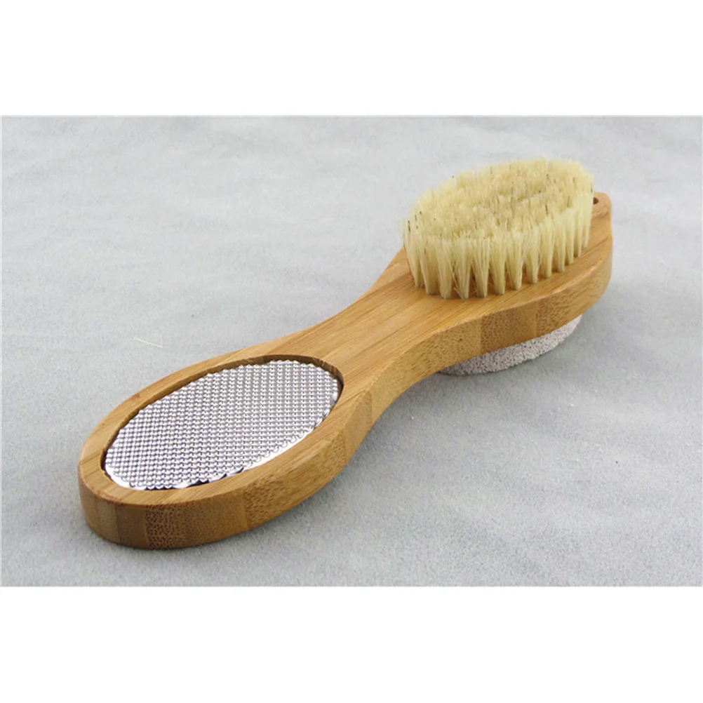 

4 in 1 Foot Care Brush Massage Exfoliating Rub Dead Skin Removal Stimulate Blood Circulation Wooden Bath Shower Body Massage