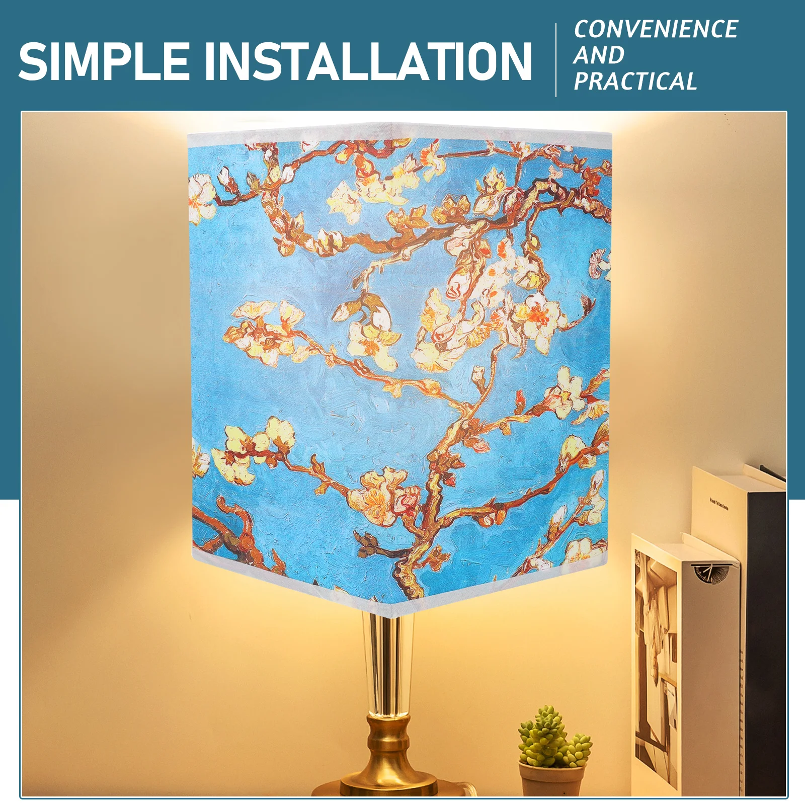 

Soft Fabric Lamp Shade Square 48Cm Ceiling Decorative Fixture Accessory Home Living Room Wall Table Floor Lamp Cover Durable
