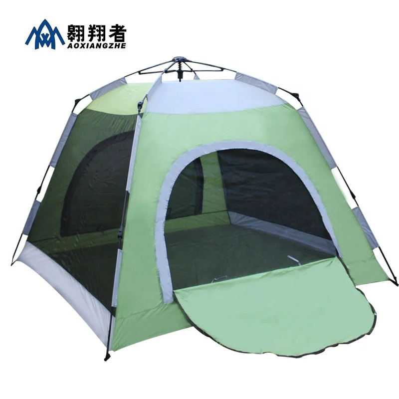 Cheap 3 season double layer camping luxury one touch 3 second hydraulic automatic open camper tent for 4 persons