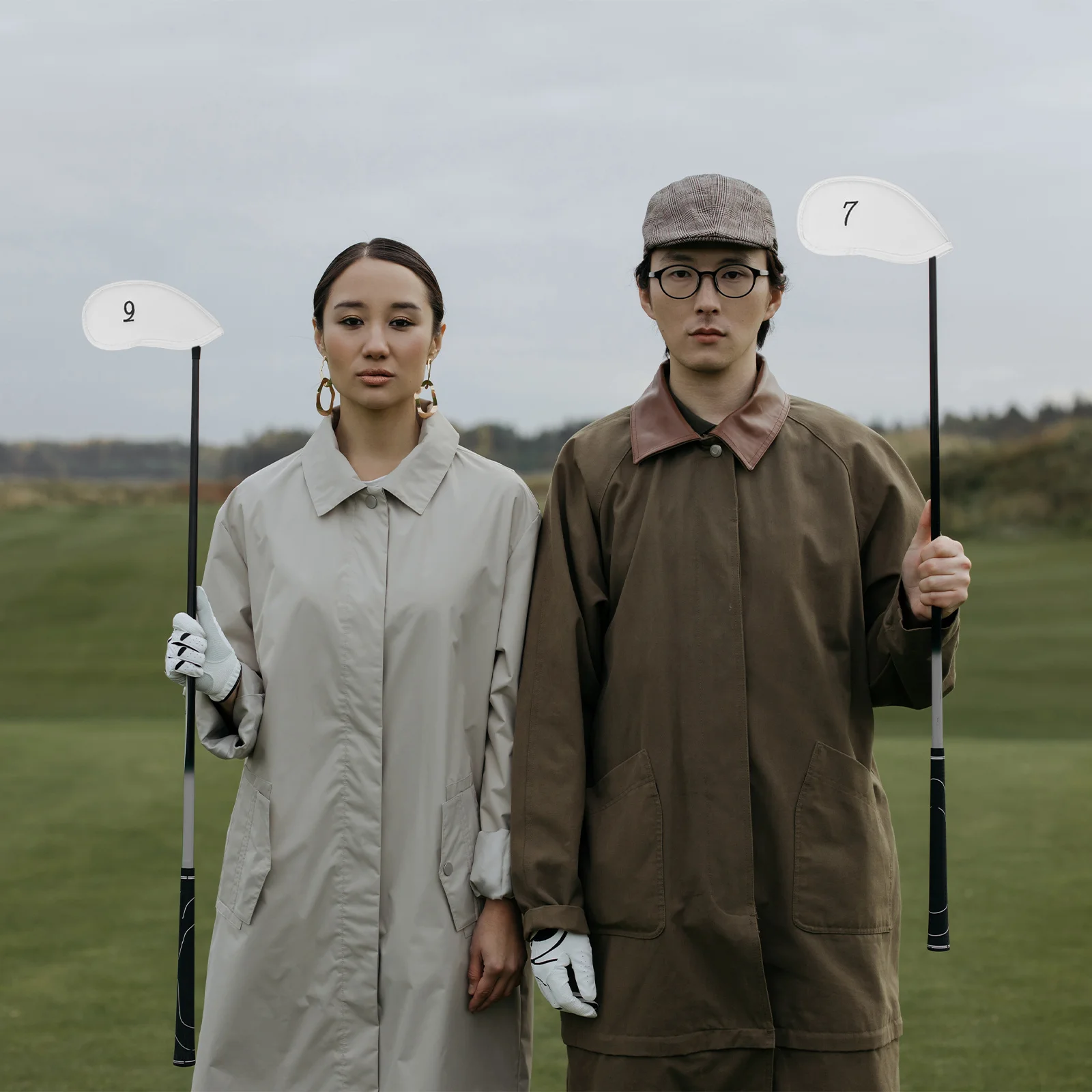 

12pcs Golf Club Head Covers Textured Fabric Iron Shaft Covers Lightweight Putter Cover For Golf Accessories Anti-Scratch