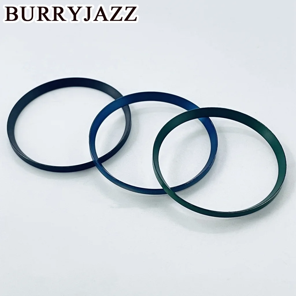 BURRYJAZZ Black White Green Blue Chapter Ring Replace Stainless Inner Ring Size 31.4*28.4