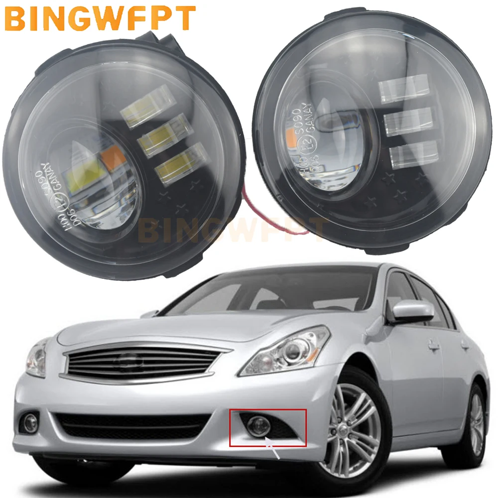 Double Led Fog Lights 12V Car H11 Fog Head Lamp Car-Styling For Infiniti G25 G37 2010-2013 Q60 2014 2015 Fog Lamps Light