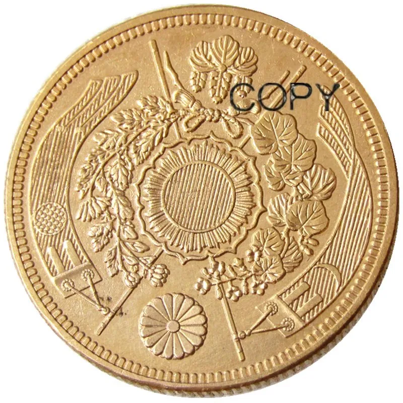 JP(16) Japan 10 Yen Gold-Plated Asian Meiji 13 Year Copy Coin