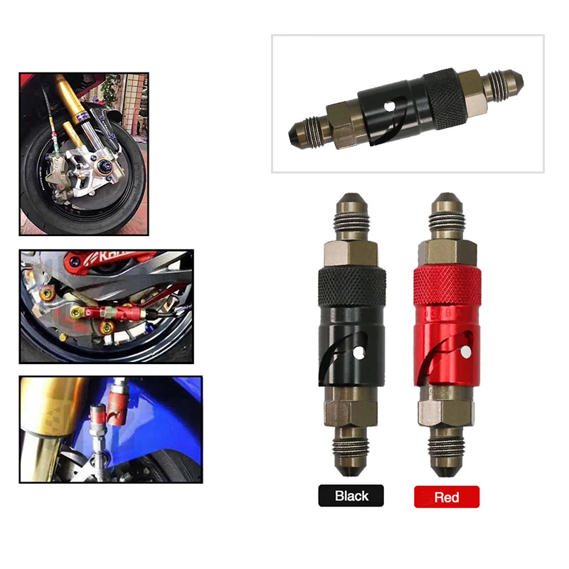 AN3 Motorcycle Brake Line Hose Fluid Quick Release Connect Fitting Adapter Kit for Honda for Yamaha KTM Kawasaki Red