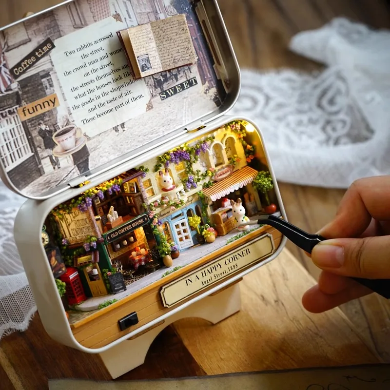 DIY 캐빈 박스 극장 미니어처 장면 수제 미니 작은 집 조립 모델 생일 선물 여성