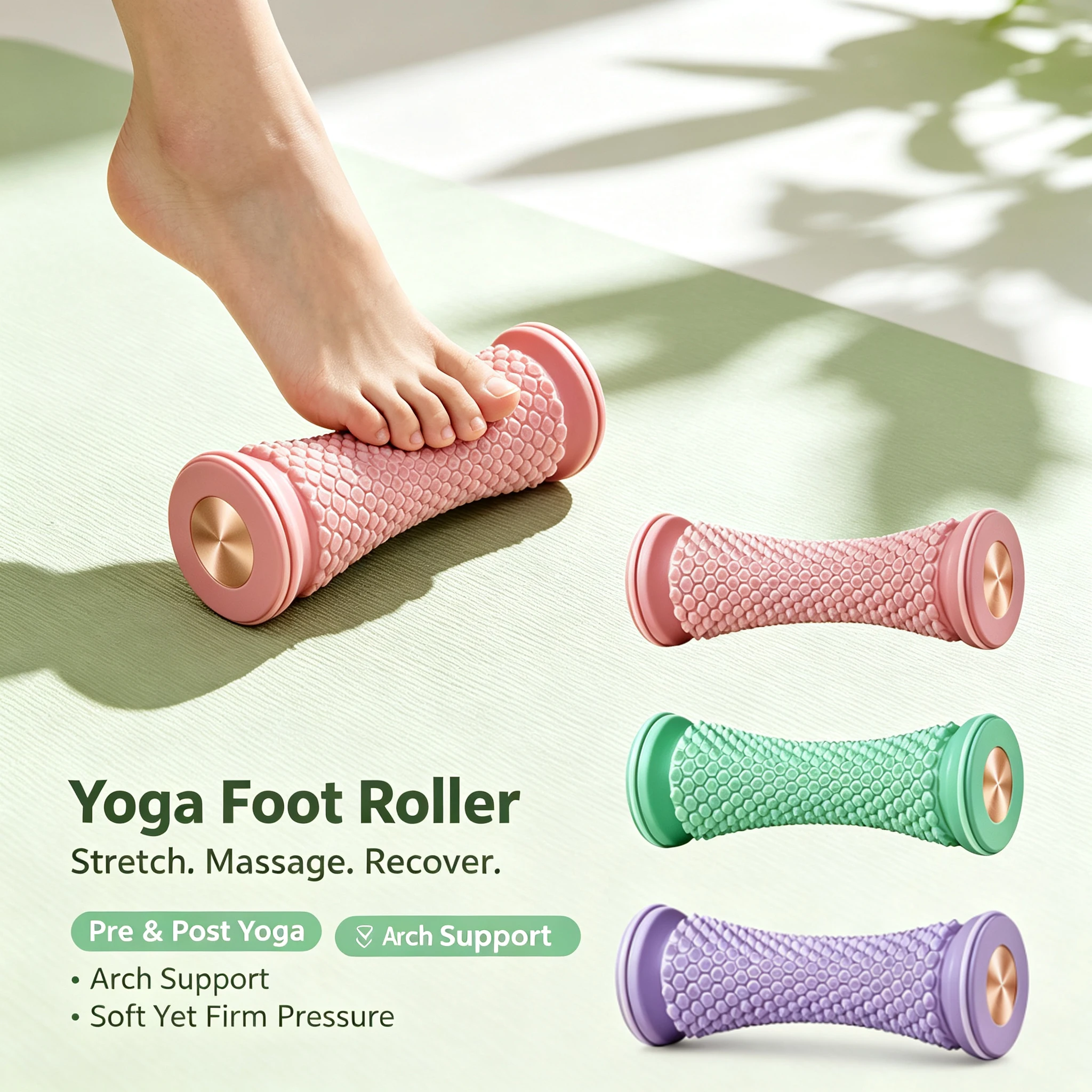 Reflexology Foot Roller - Fußmassagerolle Yoga-Massageball Plantarfaszien-Roller Muskelentspannungs-Pflegegerät Manueller Kunststoff-Fußmassager