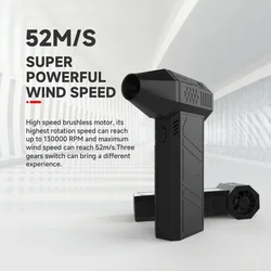 AMNVOLT 터보 제트 선풍기 터보 선풍기 산업용 덕트 선풍기, 브러시리스 모터, 자동차 건조기, 풍속 52 m/s, X3, 130000RPM