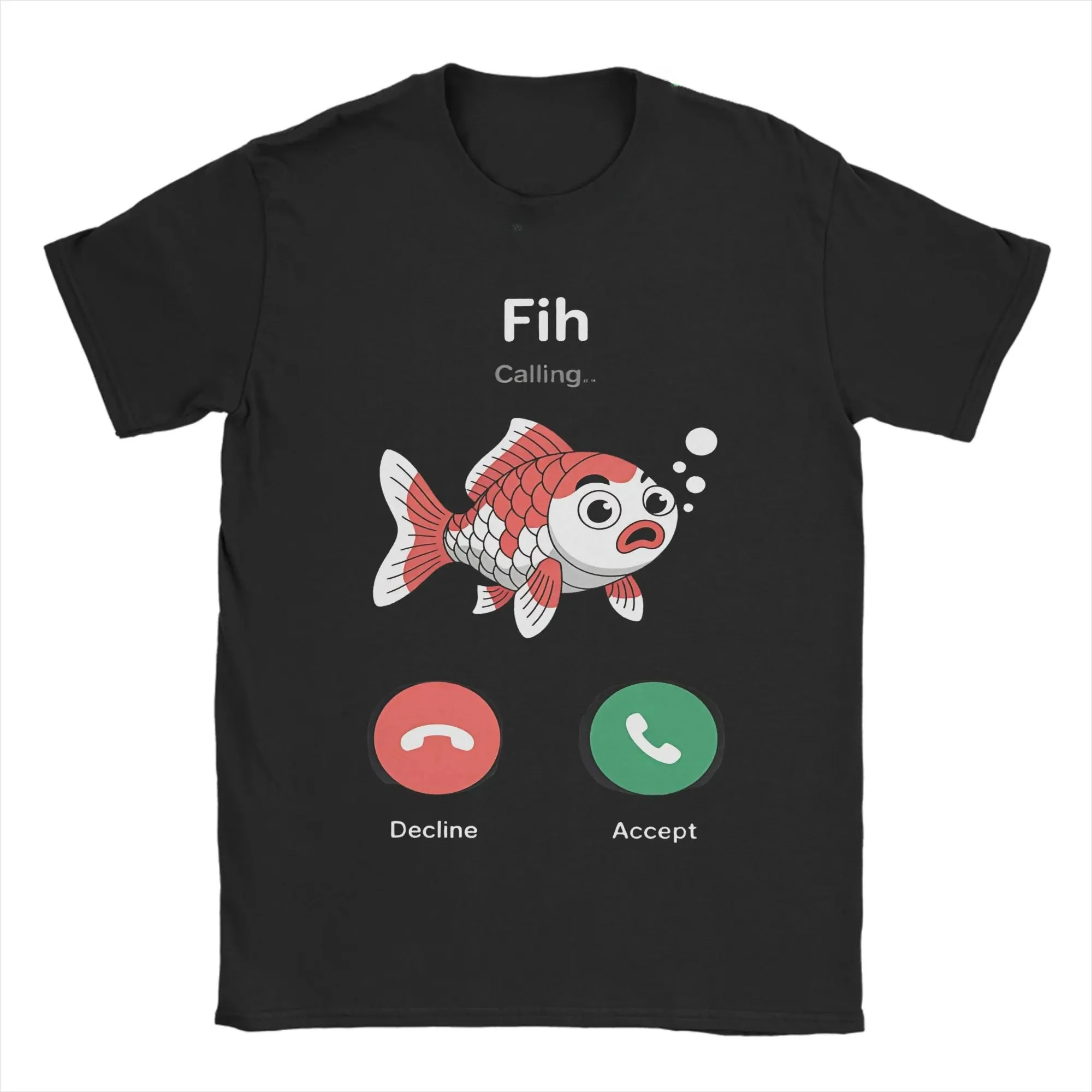 Shrim Is Calling Fih Is Calling Message Decline Accept T-Shirt für Männer und Frauen Geschenk Kleidung Ausverkauf Damenbekleidung – Detail 10
