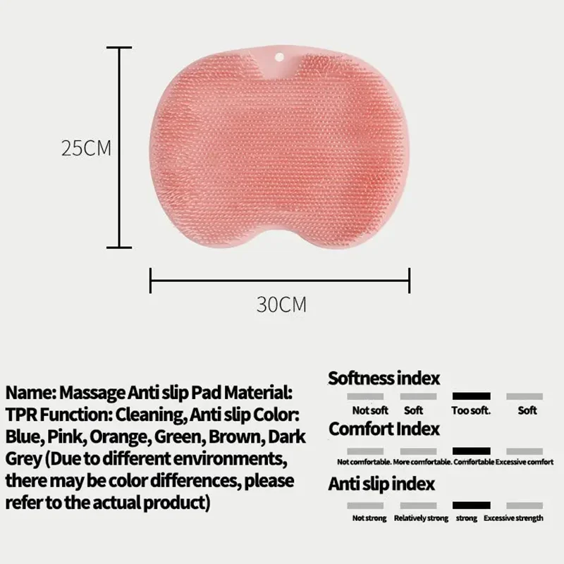 Artefacto multifuncional para frotar la espalda, cepillo de baño, alfombrilla antideslizante, ventosa para frotar la espalda, alfombrilla de silicona para masaje de pies