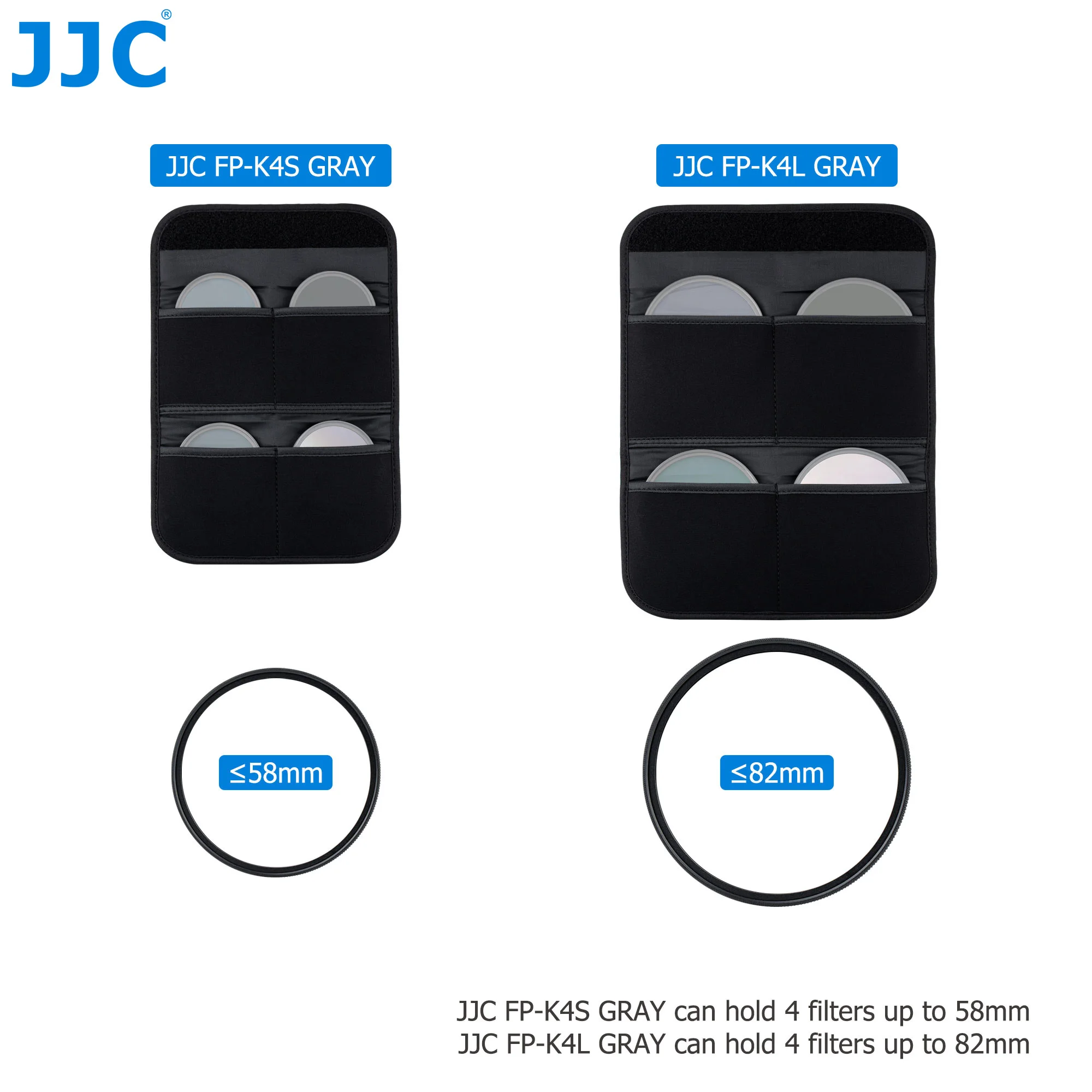 JJC Camera Lens Filter Bag for Filter Up to 37mm 40.5mm 43mm 46mm 49mm 52mm 55mm 58mm 62mm 67mm 72mm 77mm 77mm 82mm Filter Bag