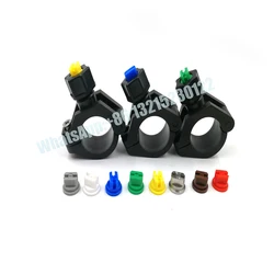 Plastic Eyelet Clip Nozzle, Pipe Clamp Holders, Fat Fan Spray, Quick Release, Agricultural Water Jet Irrigation Nozzle