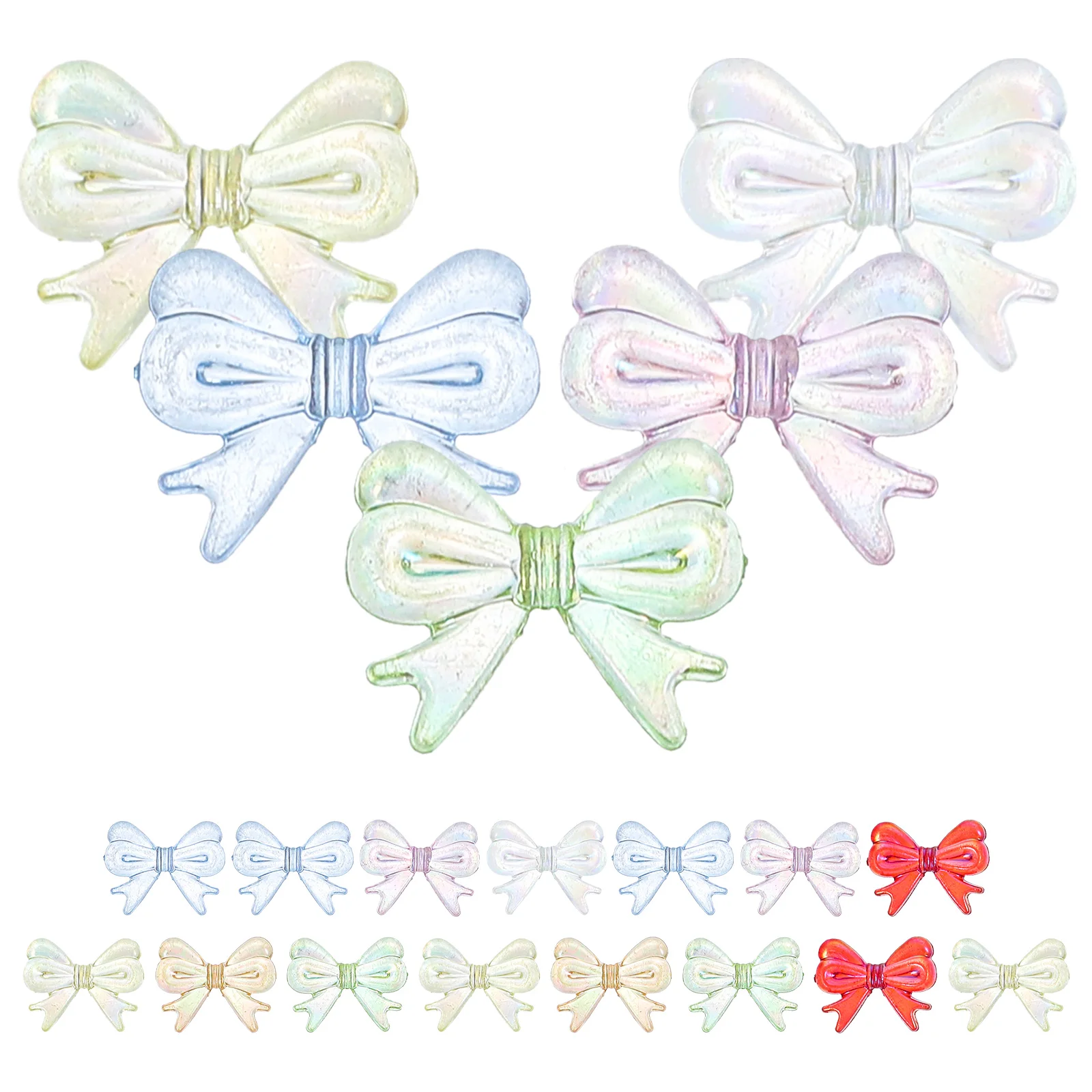 

20 Pcs Bow knot Shaped Resin Beads Accessories for Hair Spacer Nail Charm Jewelry Making DIY Crafts Lightweight Durable Portable