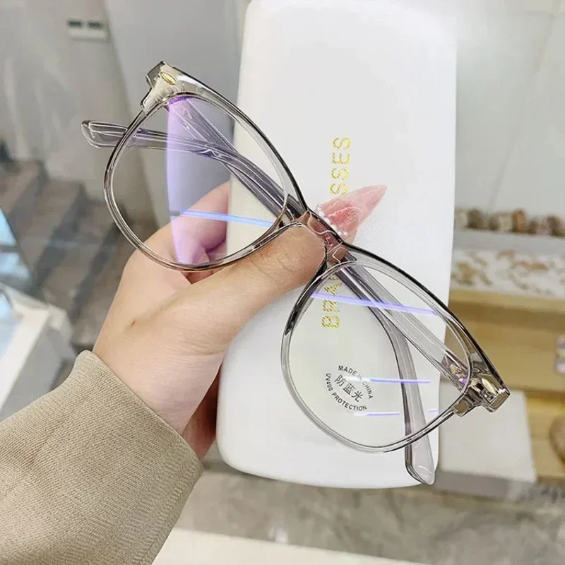 Transparent Computer Glasses Frame Women Men Anti Blue Light Round Eyewear Blocking Glasses Optical Spectacle Eyeglass