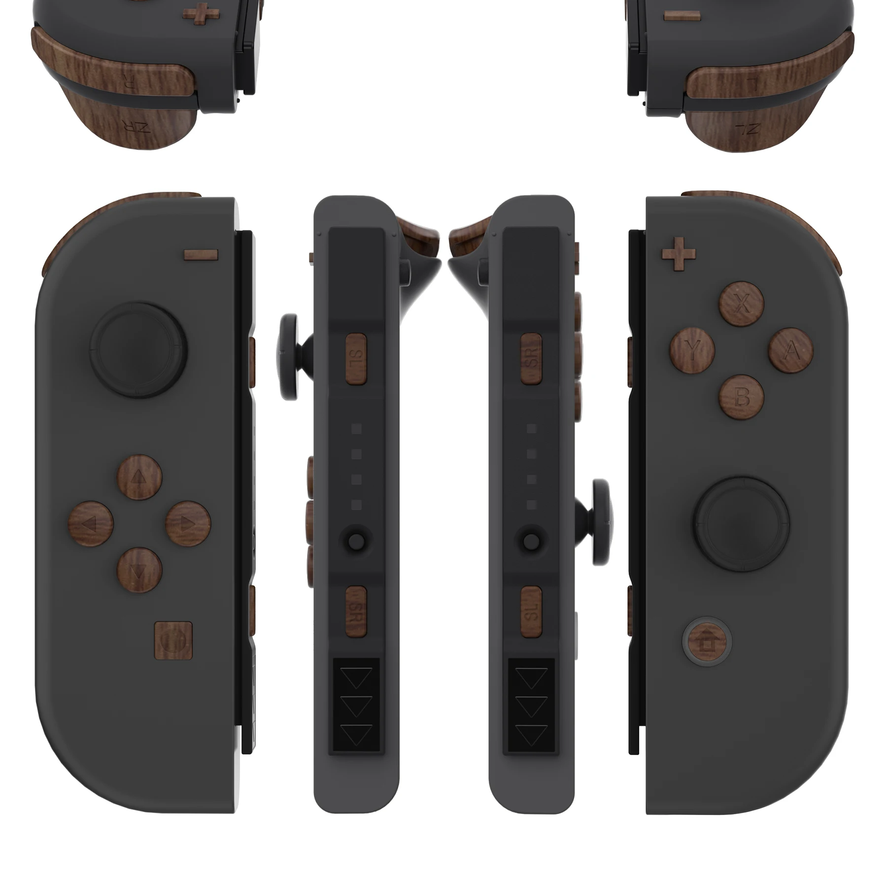 

eXtremeRate Replacement Full Set Buttons with Tools, ABXY SR SL L R ZR ZL for Nintendo Switch & Switch OLED Joycon - Wood Grain