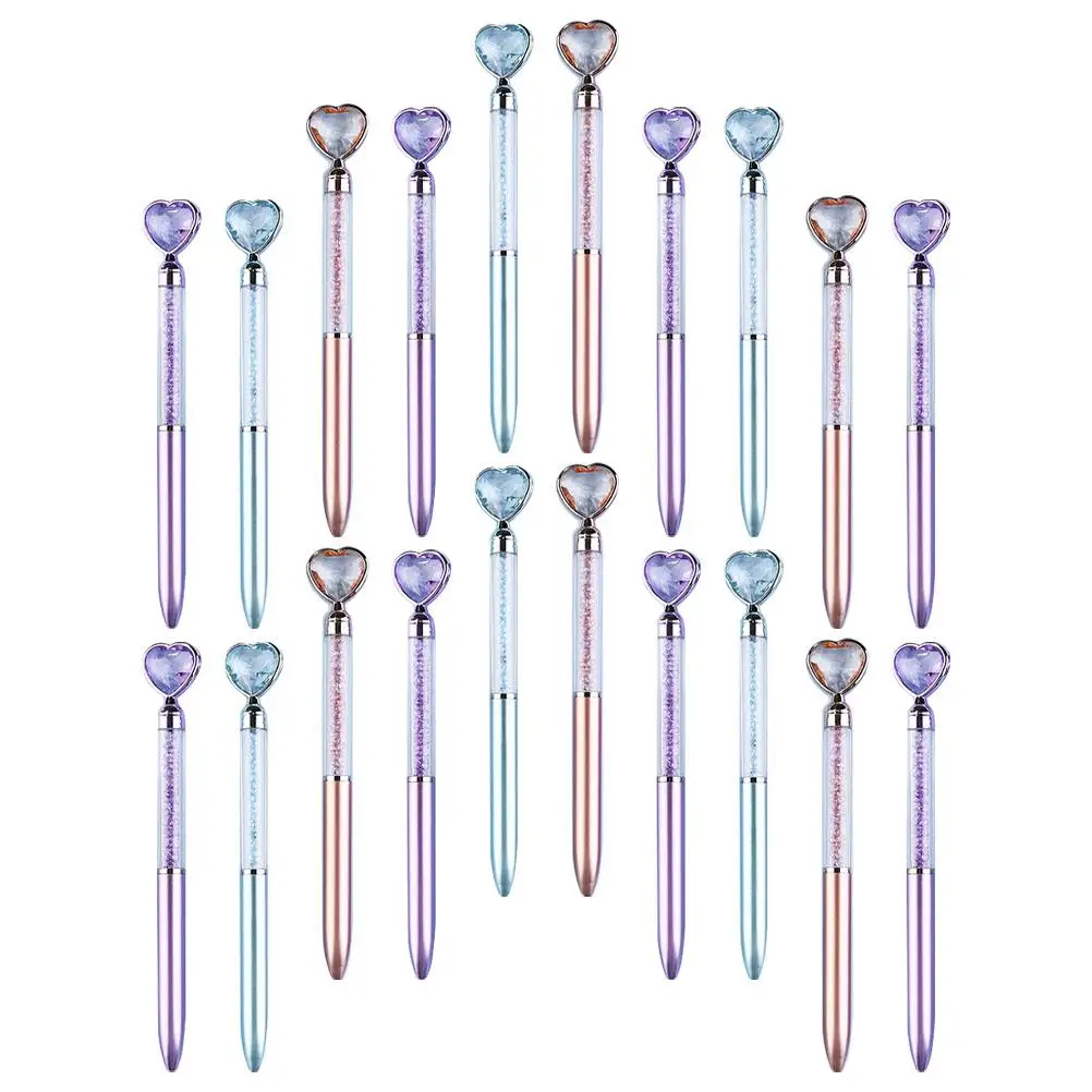 

20 шт. красочная хрустальная ручка для ежедневного использования, шариковая ручка, милые рабочие ручки для офиса, класса, портативные подарки для студентов