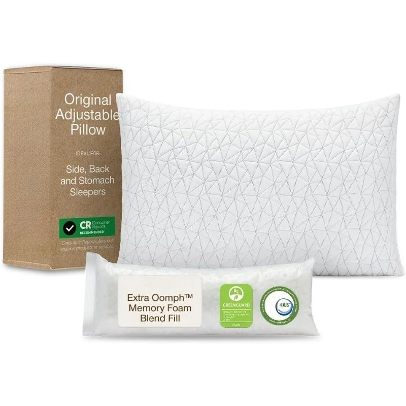 

Original Adjustable Pillow, Queen Size Bed Pillows For Sleeping, Cross Cut Memory Foam Pillows - Medium Firm Back