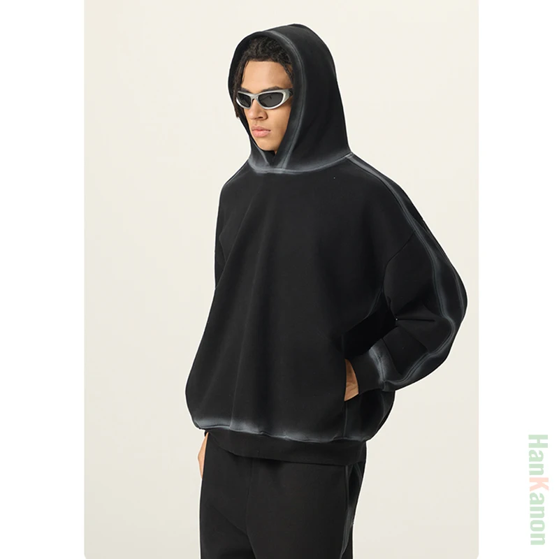 

New Arrival Autumn/Winter Men's Ins Style 350G Fleece Water-Washed Hoodie | Wholesale & Dropshipping