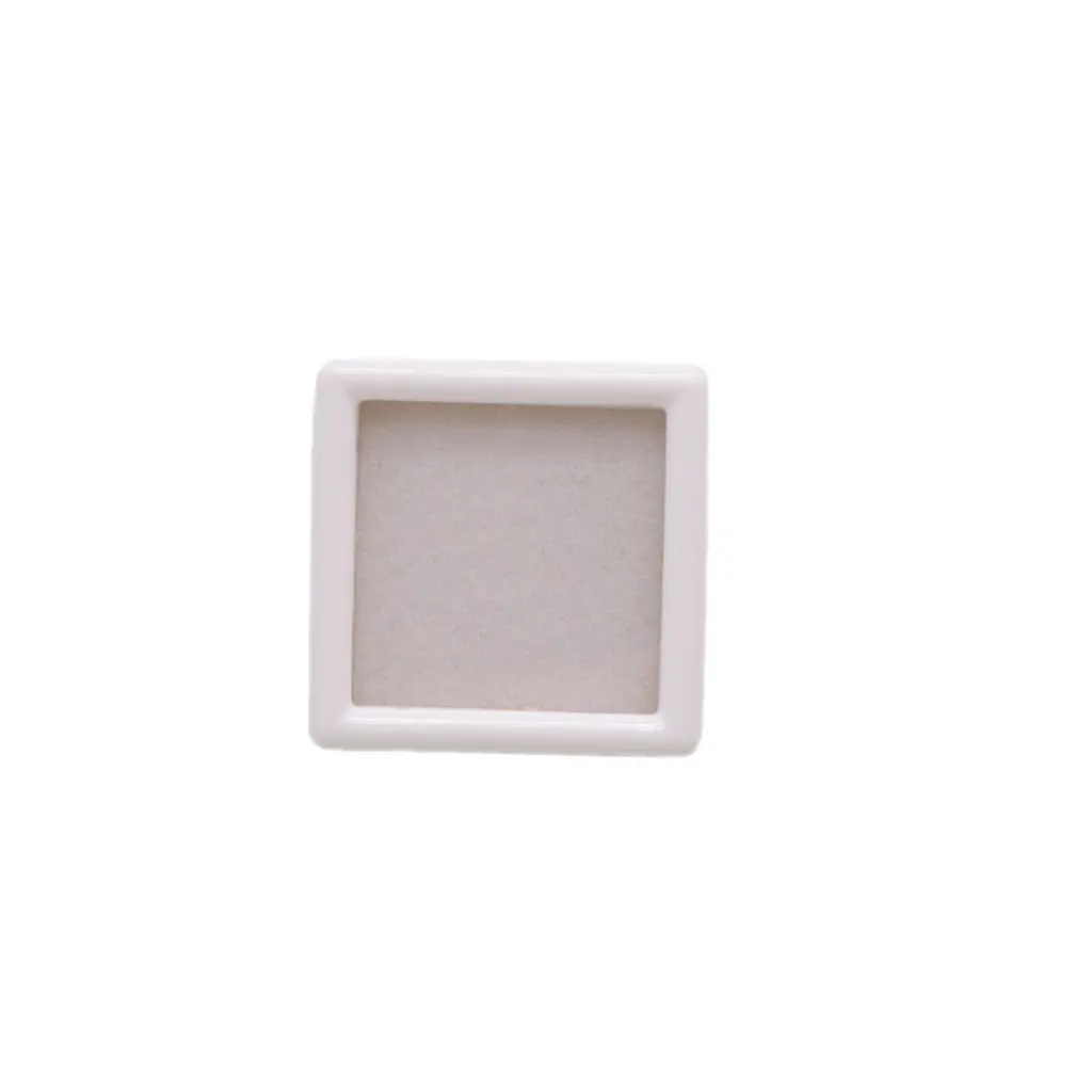 

4pcs Small White Square Jewelry Compact Storage Organizer Sponge Lining Transparent Lid For Rings Earrings Loose Stones Jewelry