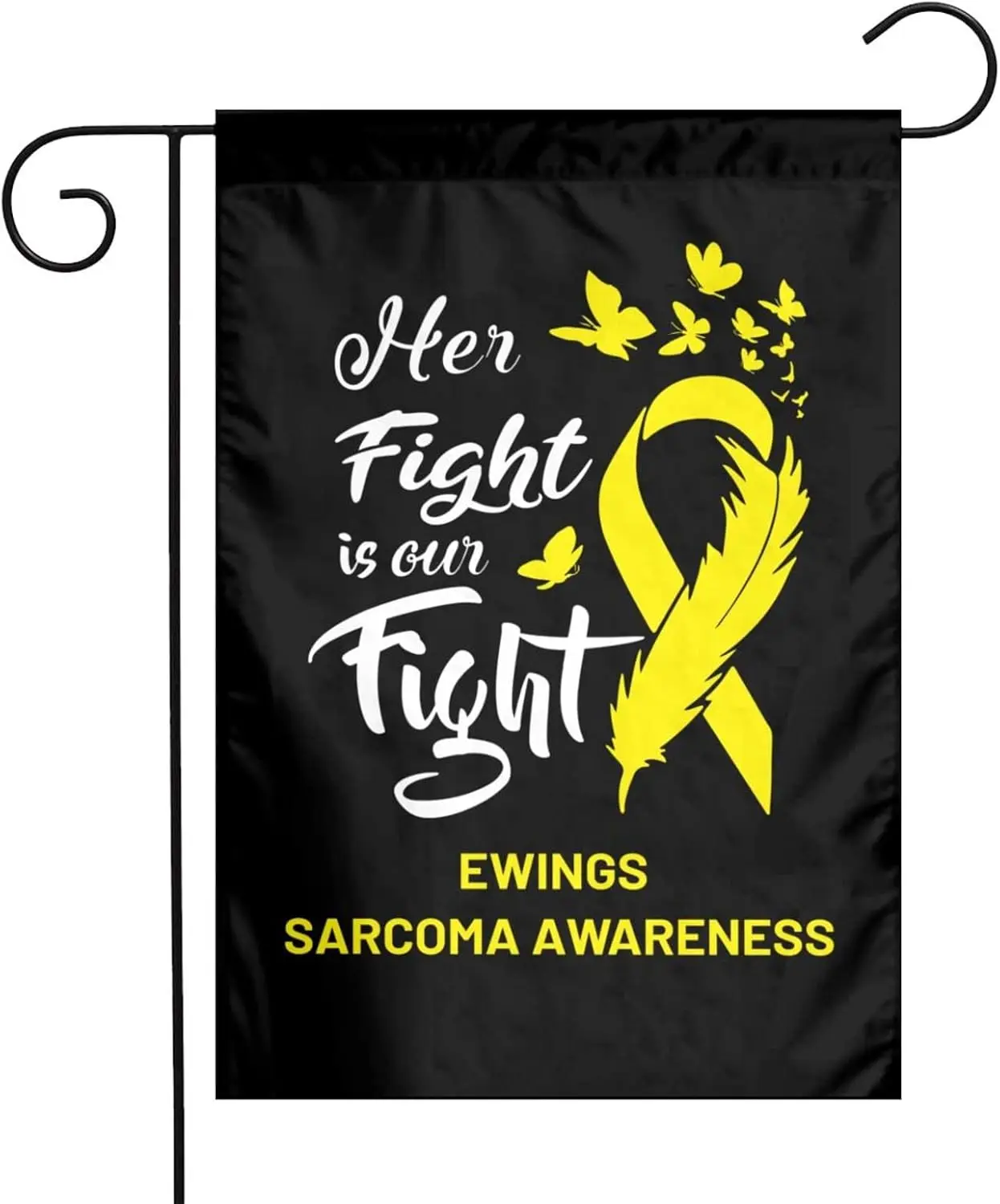 Her Fight is Our Fight Ewings Sarcoma Awareness Garden Flag 12x18 inches Double Sided Decorative Yard Flags for Home Outdoor