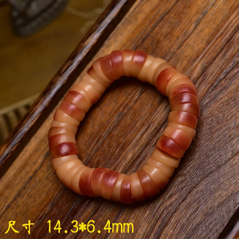 Natural half-blood camel bone bracelet, single-loop large intestine , plain string, Tibetan-style Buddhist beads, unisex pl