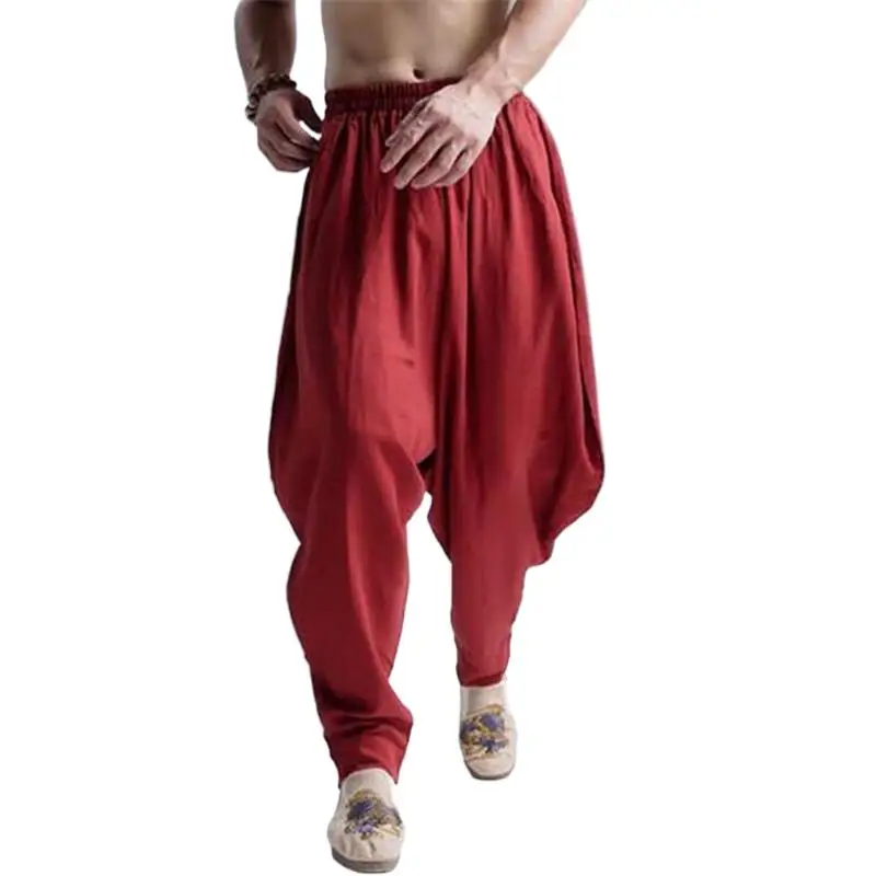 2024 Summer Autumn Cotton Linen Casual Harem Pants Men Jogger Pants Men Fitness Trousers Male Chinese Traditional Harajuku