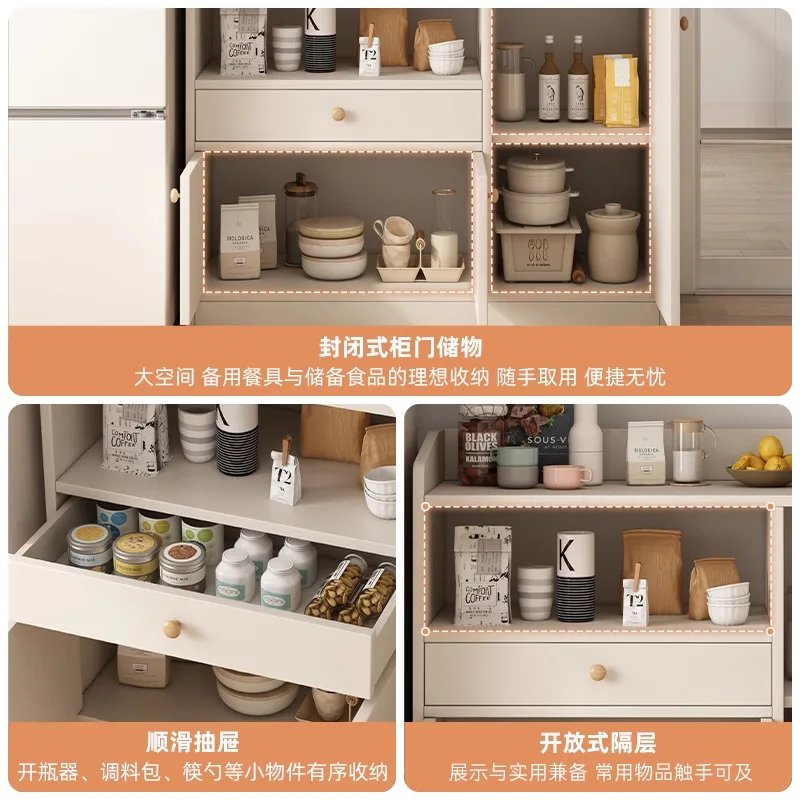 Edge cabinet integrated against the wall Household tea cabinet Large capacity Kitchen locker Cabinet