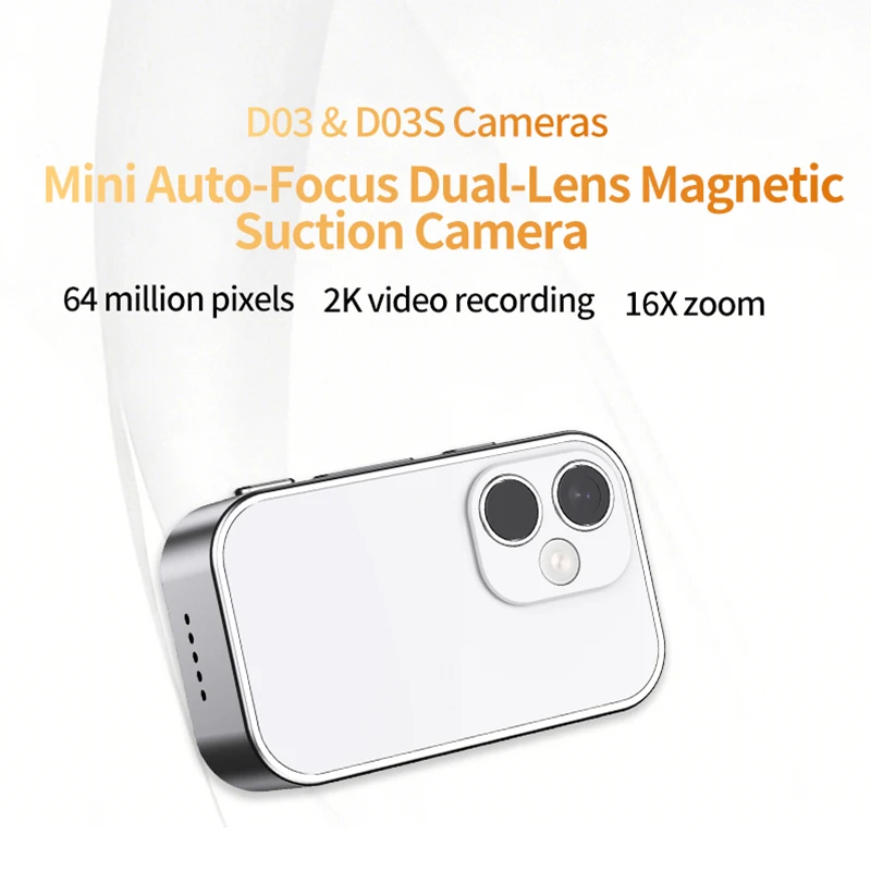 OnePus Dual-Objektiv Magnetische Daumenkamera 2.7K 1080P Pocket Sport Cam WIFI Autofokus Bodycam Tragbare Helmkamera – Detail 1