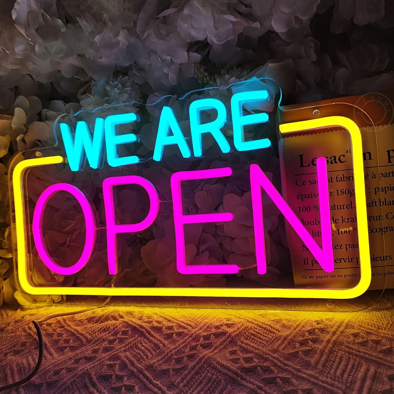 We Are Open Neon Light Sign USB Neon Sign For Business Coffee Shop Store Bar Restaurant Pub Salon Hotel Welcome Door Wall Decor