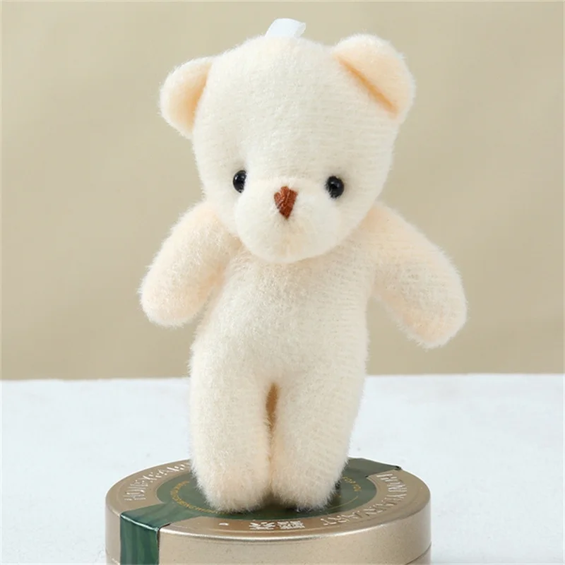 10-100p 11cm Teddy ausgestopft Plüsch tier Mini Weißbär Puppe Spielzeug schönen Rucksack Schlüssel bund Dekoration Geburtstags feier Geschenke für Kinder