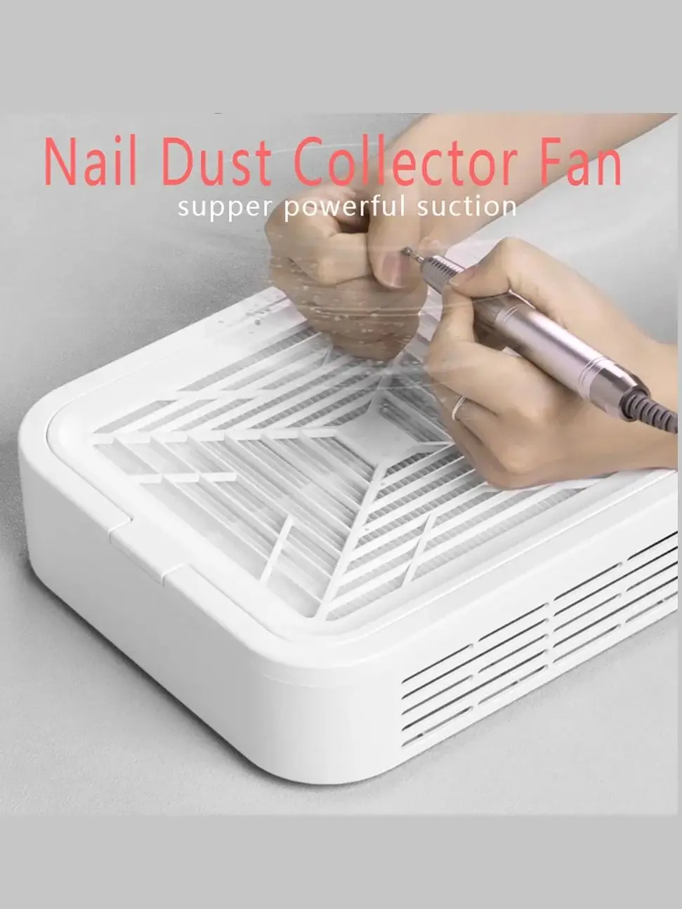 Borstelloze nagelstofzuiger 120W sterke zuigkracht nagelstofzuiger voor manicure met verwijderbaar filter, snelheidsregeling, laag geluidsniveau - afbeelding 2