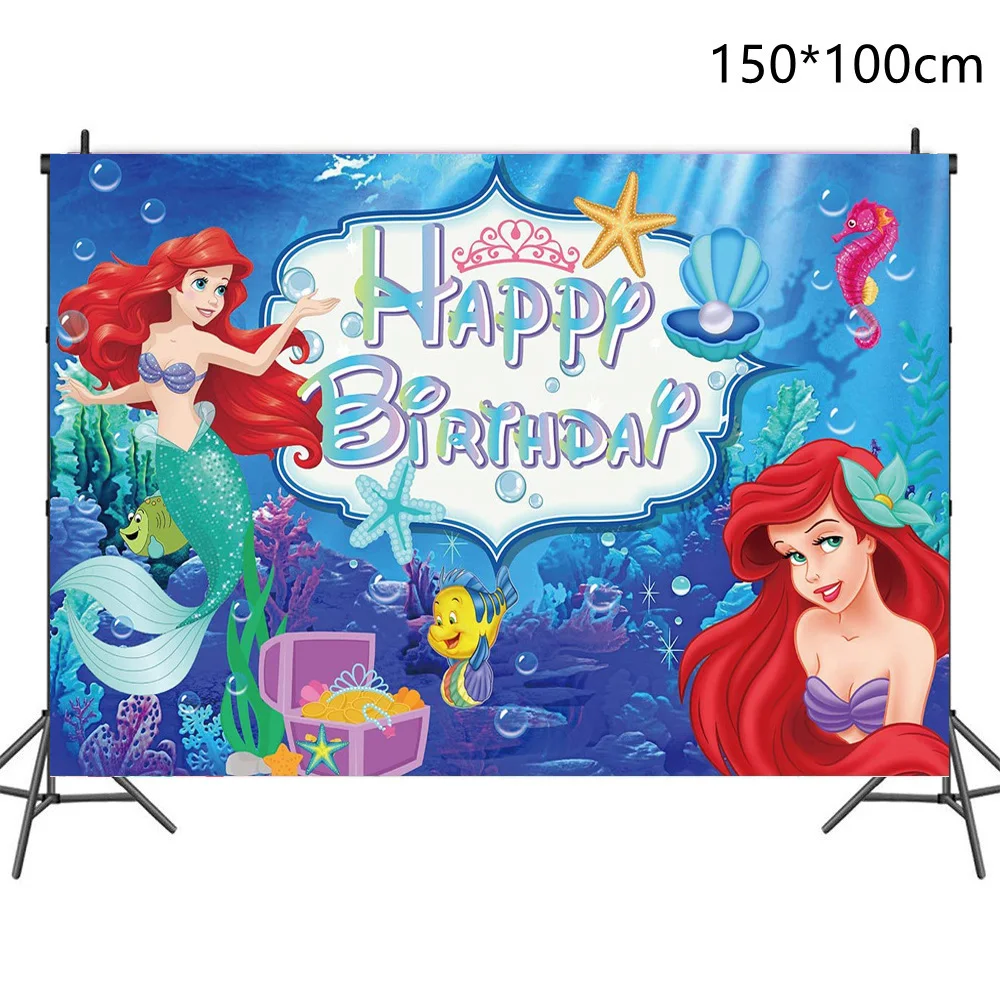 Little Mermaid Ariel Princess Disposable Tableware Set Kids Favor Birthday Party Decoration Plate Napkins Tablecloth Baby Shower