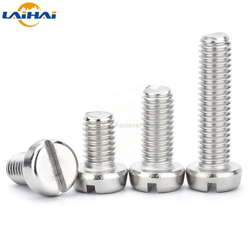 10/50pcs M1.6 M2 M2.5 M3 M4 M5 M6 304 A2-70 stainless steel GB65 Slotted Cap Head Slot Column Round Cheese Head Screw Bolt