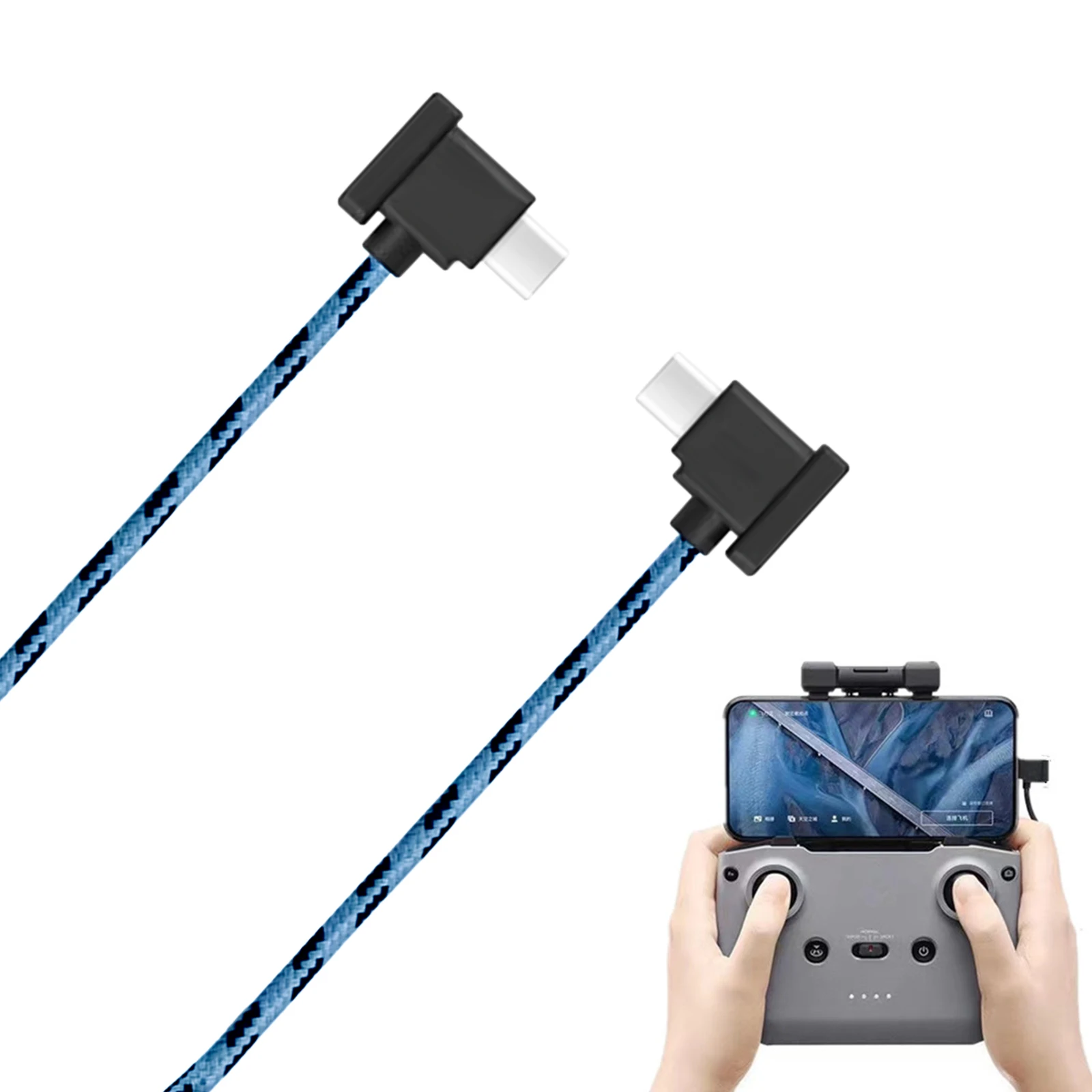 ToriTails Braided Cable  Drone Remote Controller for DJI Mavic Air 2 Nylon Type-C Phone Tablet Connector