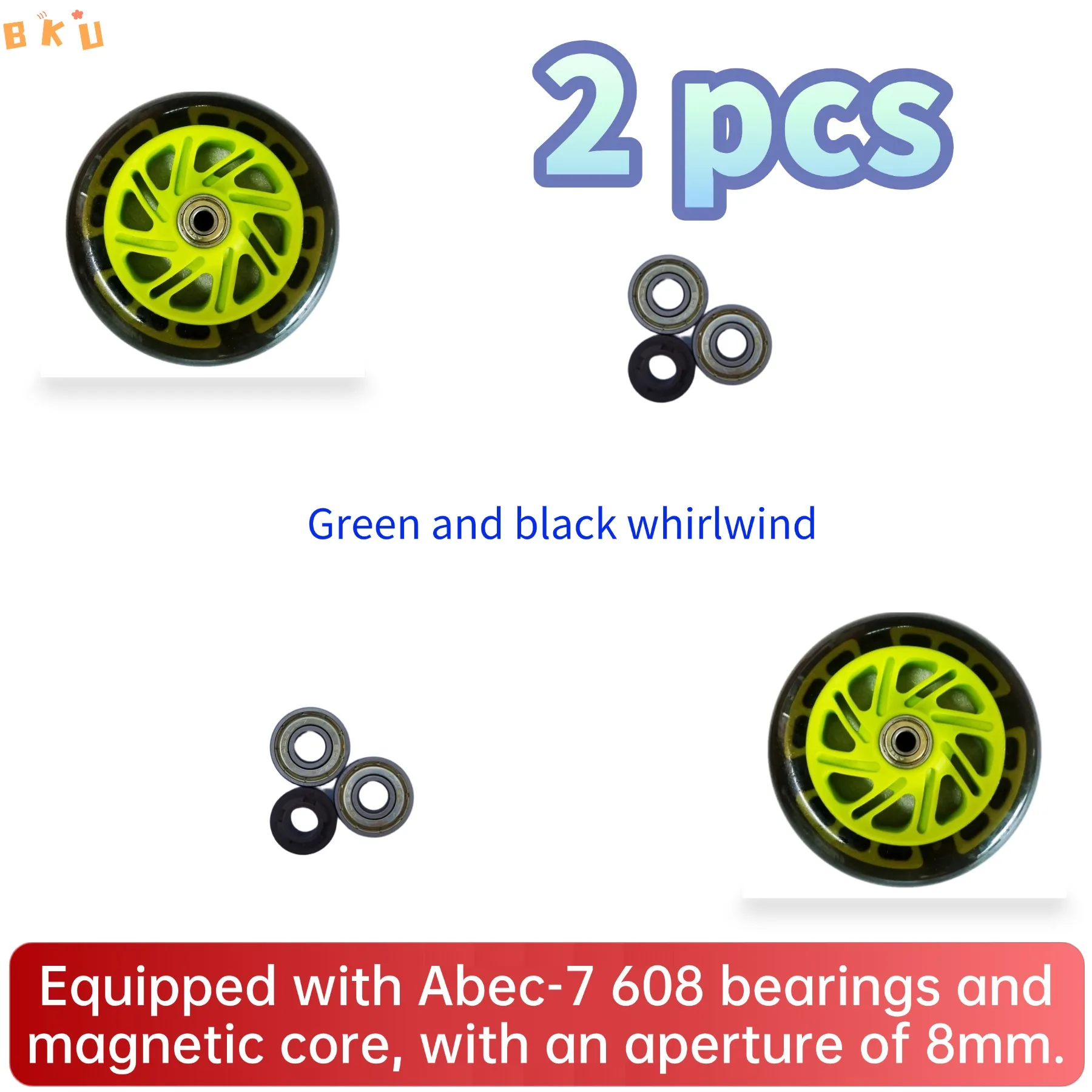 

2-Pack 120*24mm LED Glowing Replacement Wheels - Fits Scooters & 3-Wheel Single-Row Inline Skates